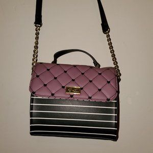 Luv Betsey Johnson Black and White Stripped Purse